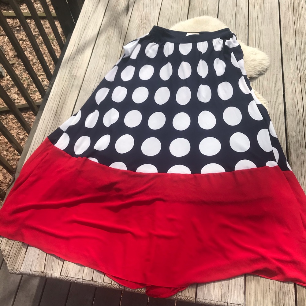 Flowing Maxi Skirt in Red, White, and Blue